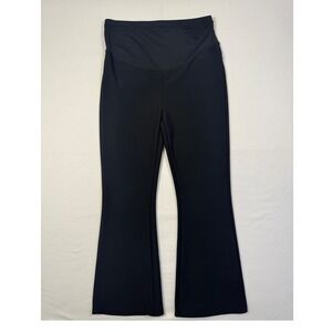 Maternity Free Haven Womens Size M Flare Pants Black Over Belly Stretch Career